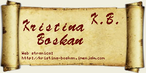 Kristina Boškan vizit kartica